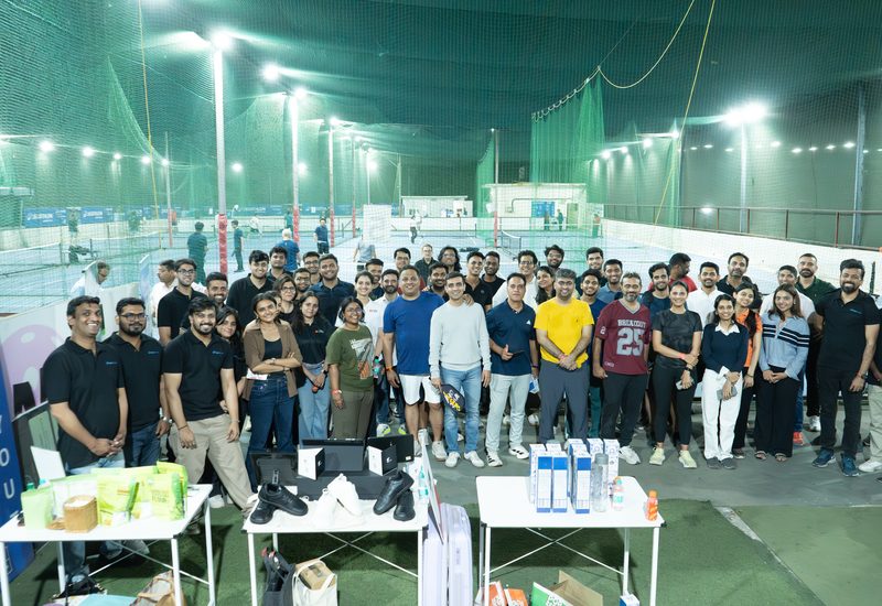 Full FundEnable community turnout at a pickleball networking session